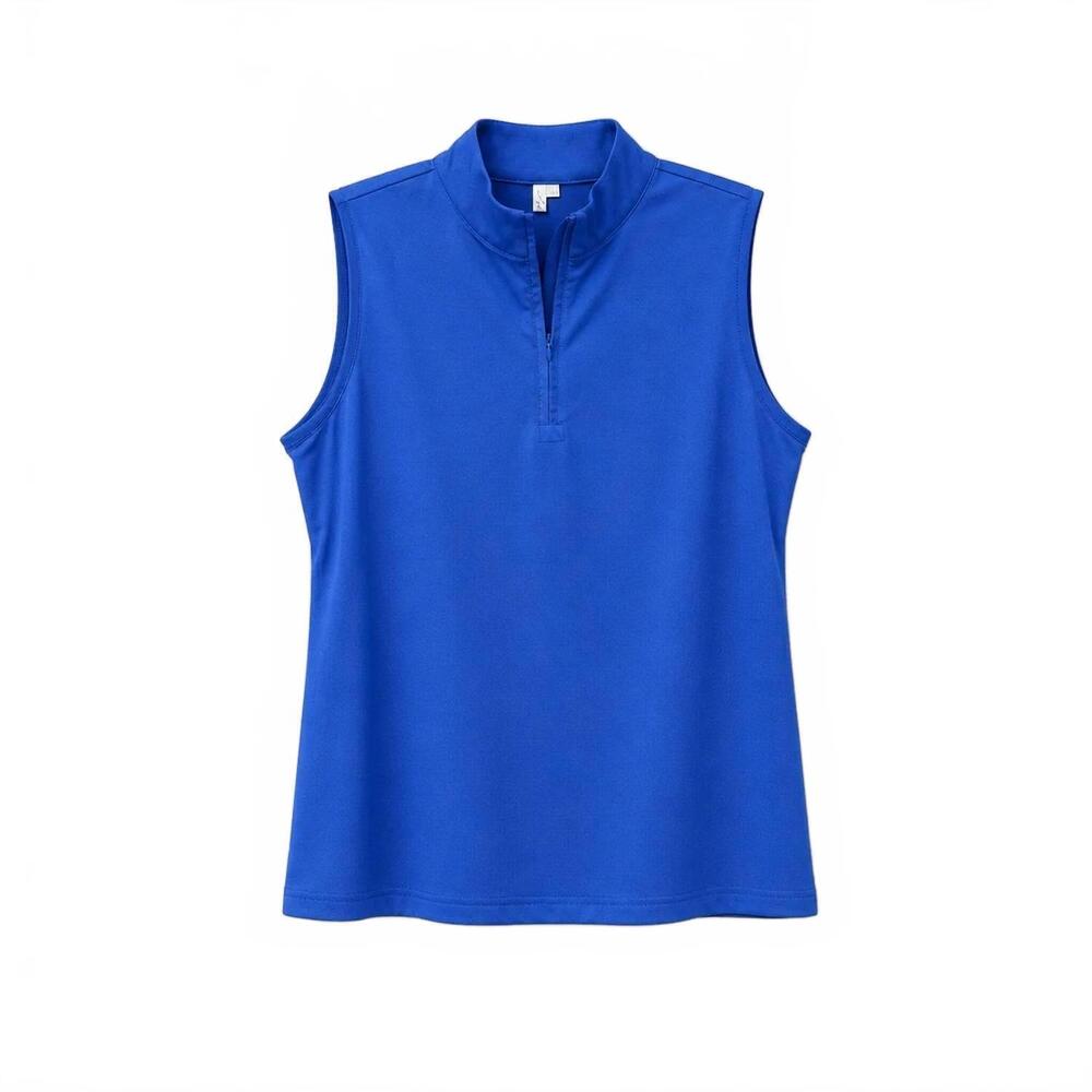 NEW LULU-B women's upf 50+ sleeveless zip top in periwinkle blue
